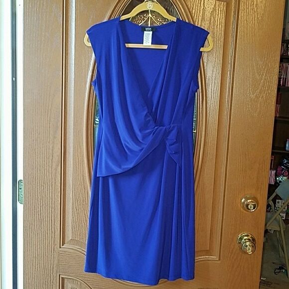 MSK Petite Royal Blue Dress Sz. MP.  EEUC - Picture 1 of 4